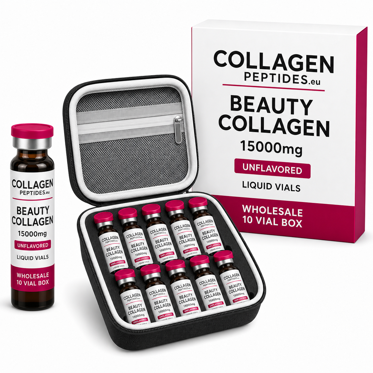 Beauty Collagen 15000mg Unflavored Liquid Vials - Wholesale 10 Vial Box