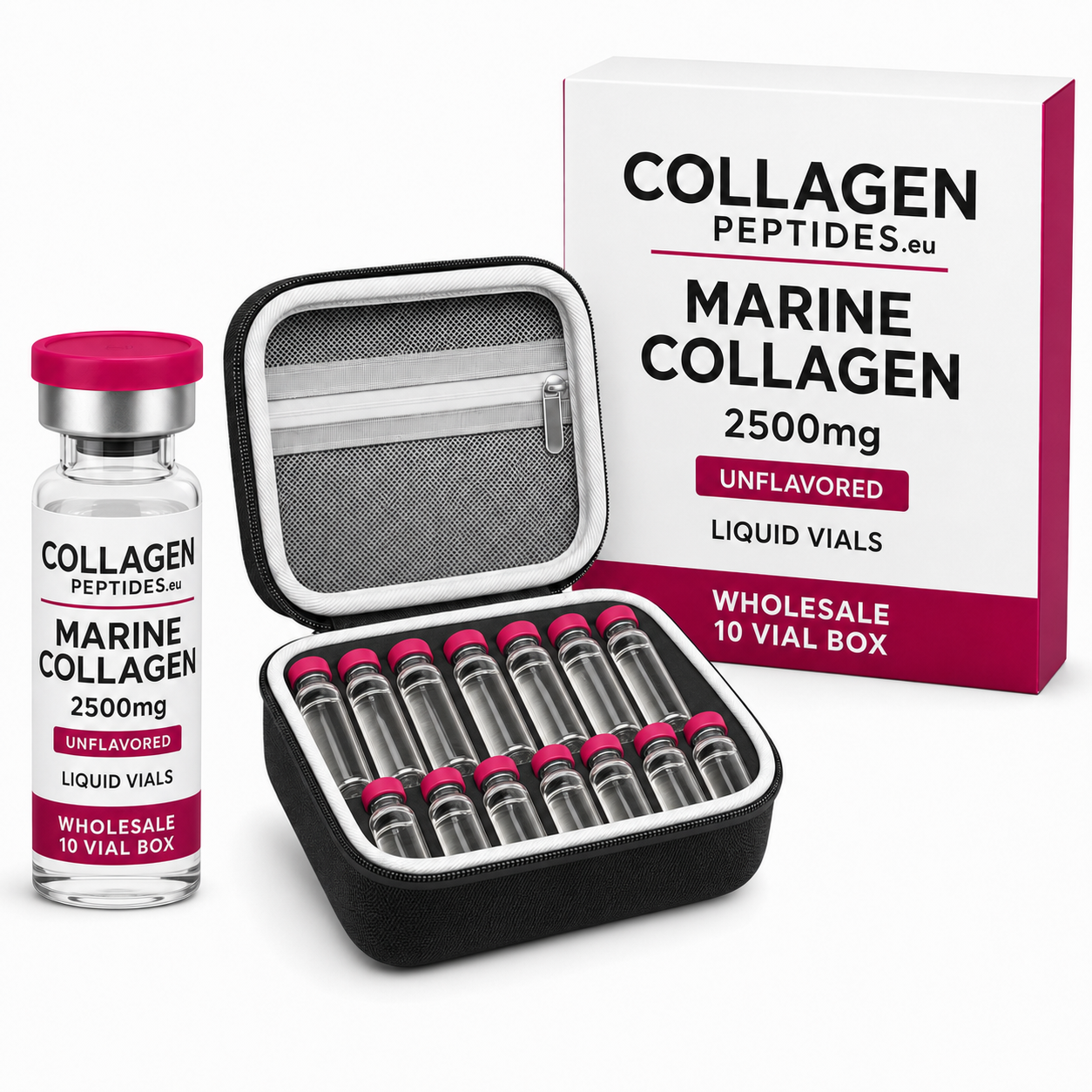 Marine Collagen 2500mg Unflavored Liquid Vials - Wholesale 10 Vial Box
